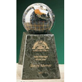 Precious Stone Globe w/ Genuine Marble Base (7")